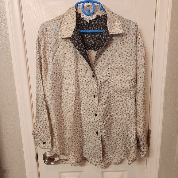 Vintage Peter mui silk shirt and skirt set size M
